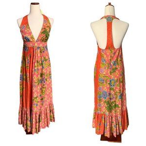 Corey Lynn Calter Red Floral Halter Maxi Dress | Size 8